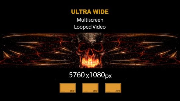 Ultra Wide HD Skull Explosion 01