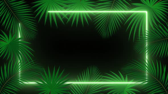 Neon Leaf Frame