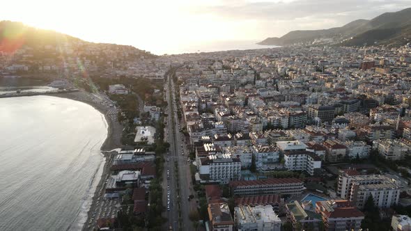 Aerial View Alanya Turkey  Resort Town Seashore alt