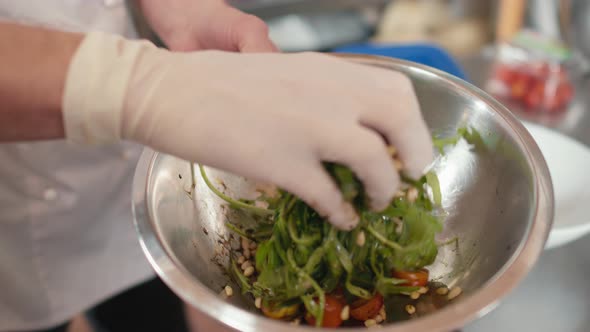 Mixing Salad In Bowl alt