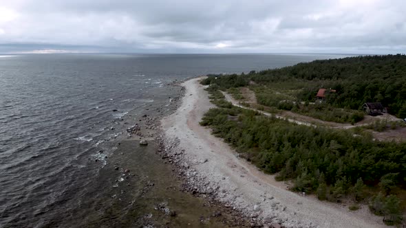 Rocky Balti Sea Coastline In Hiiumaa Island