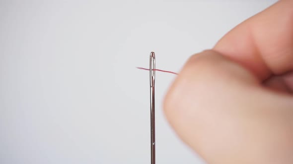 Threading A Needle For Hand Sewing
