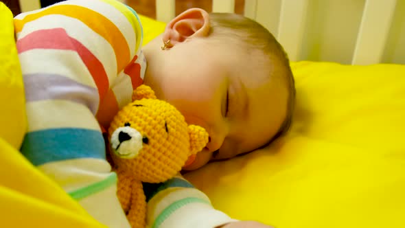 Baby Sleeps in a Crib alt