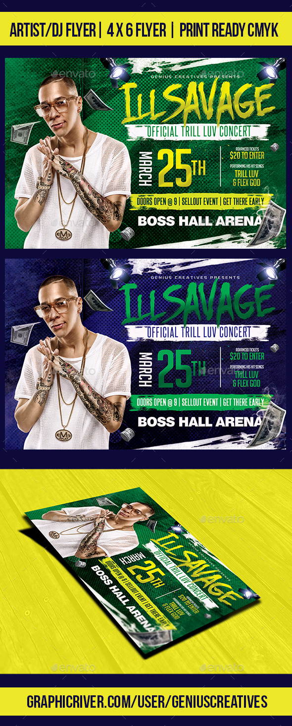 ILL Artist Flyer Template - Flyers Print Templates