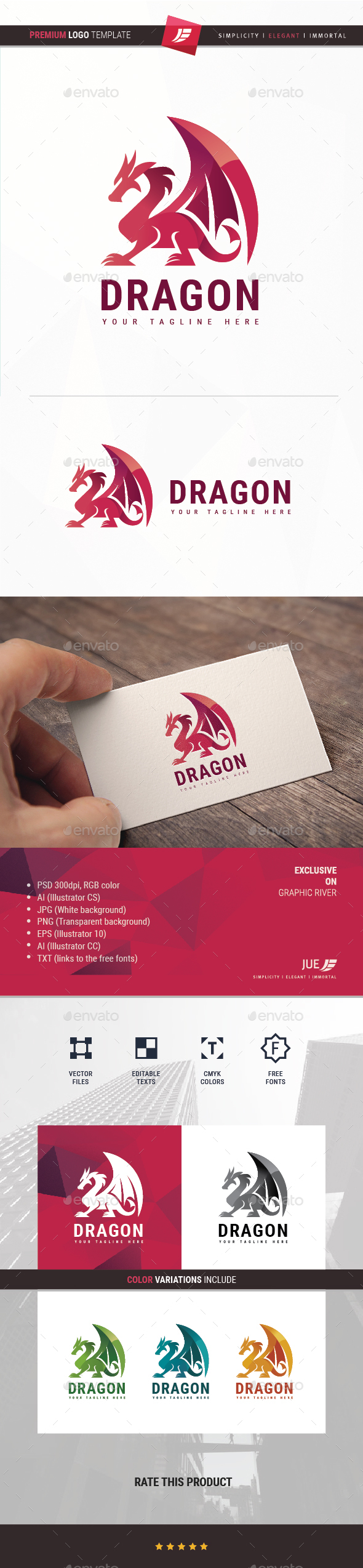 Dragon Logo - Animals Logo Templates
