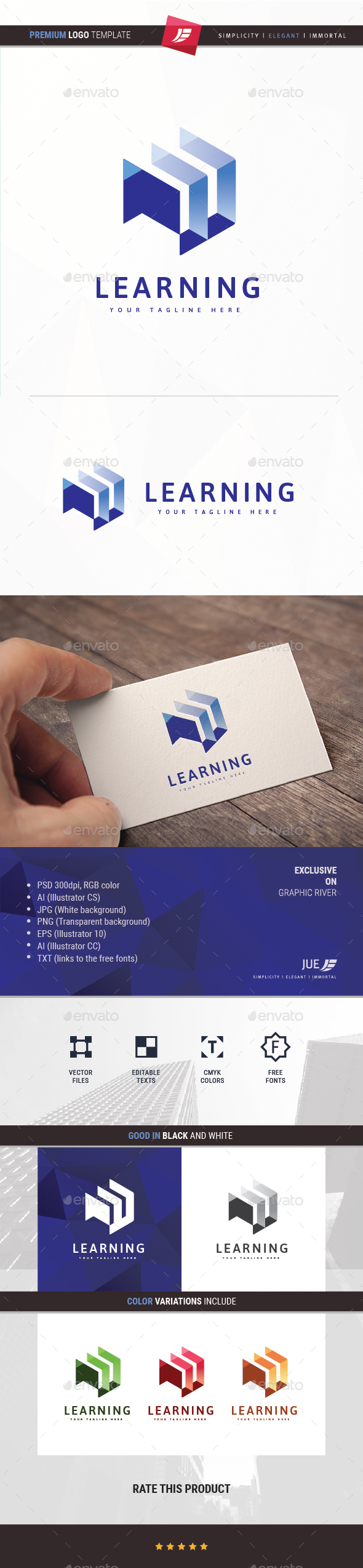 Cubic Learning Logo - Symbols Logo Templates