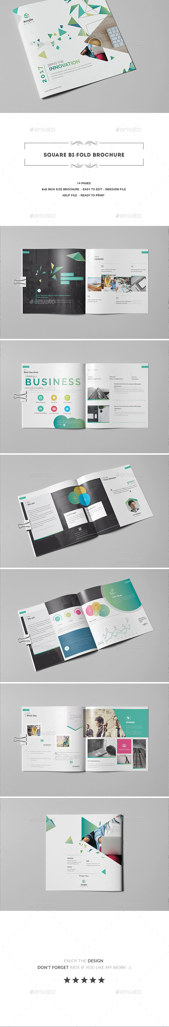 Square Bi fold Brochure - Corporate Brochures
