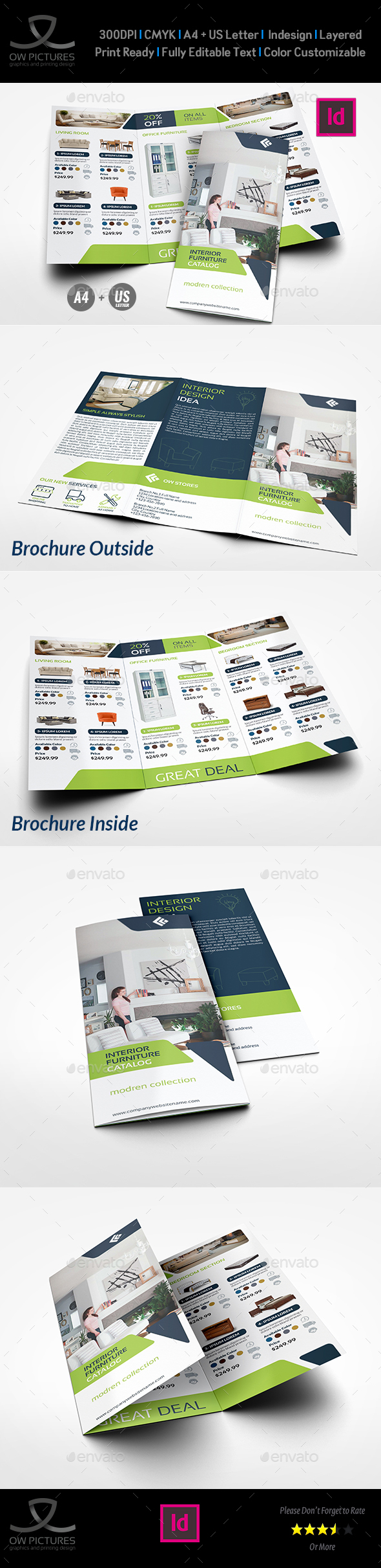 Furniture Products Catalog Tri-Fold Brochure Template Vol.2 - Catalogs Brochures