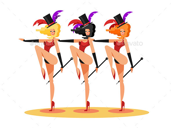 Cabaret Dance Girls - People Characters