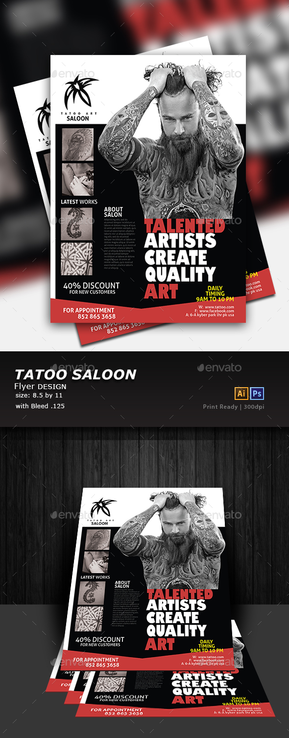 GraphicRiver Tattoo Flyer Design 20298660 GraphicRiver Tattoo Flyer Design 20298660