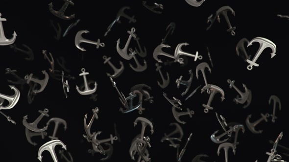 Floating Anchors on a Dark Background