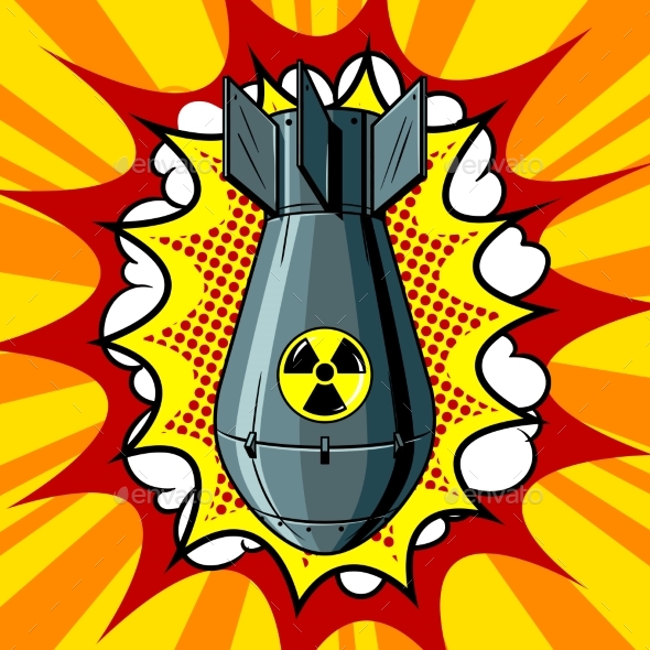 GraphicRiver Nuclear Atomic Bomb Pop Art Style Vector 20300477