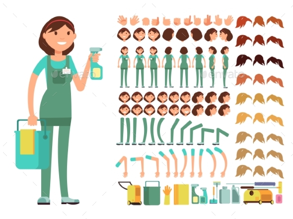 Cleaning Company Employee - People Characters