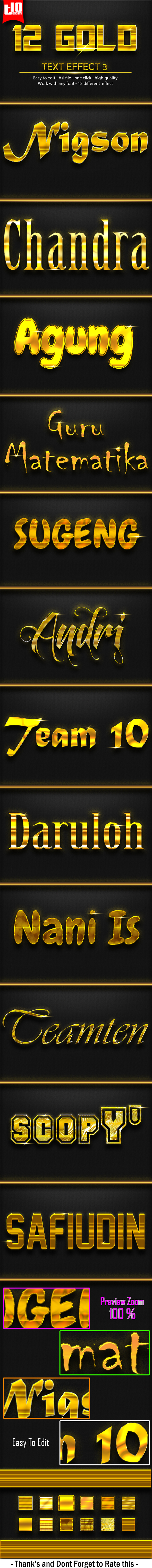 12 Gold Effect 3 - Text Effects Styles