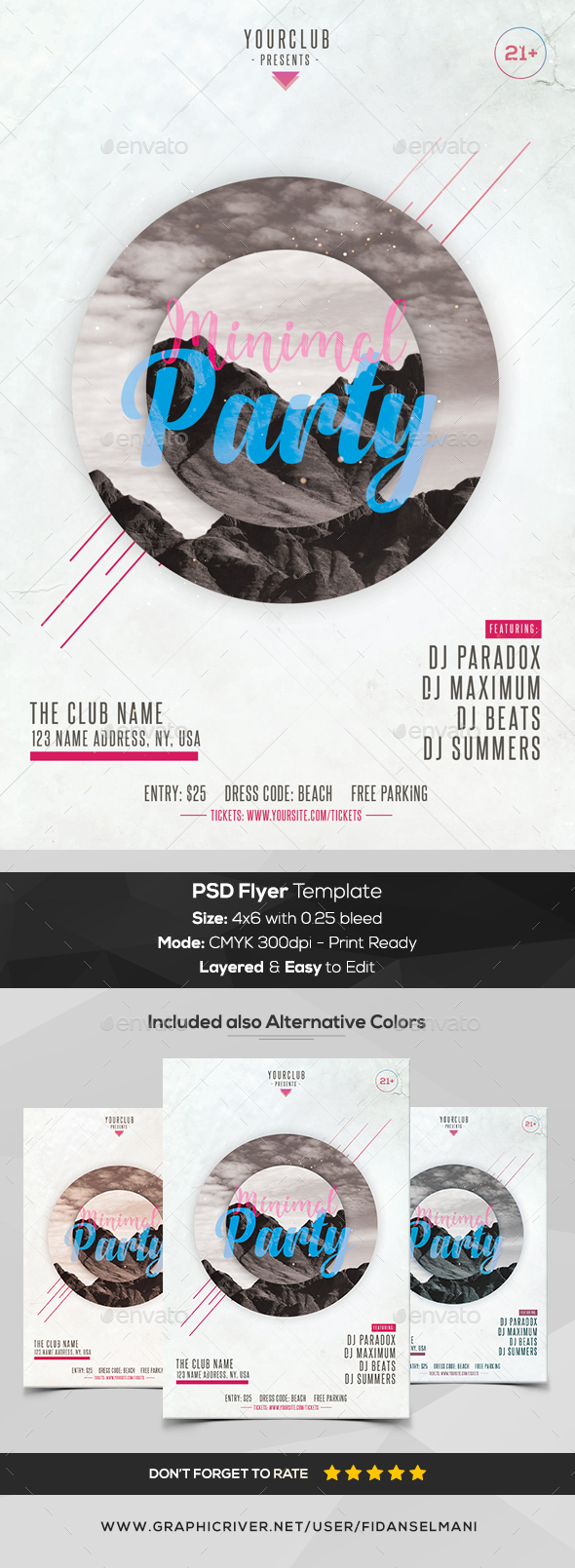 Minimal Party - PSD Flyer Template - Flyers Print Templates