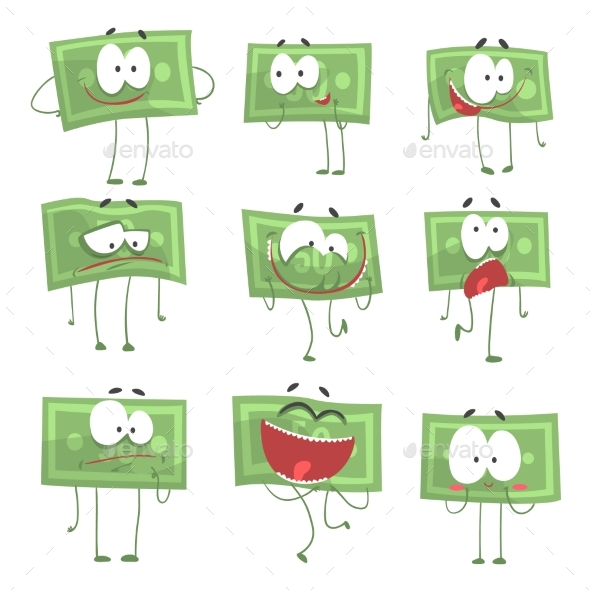 Humanized Banknotes Showing Different - Business Conceptual