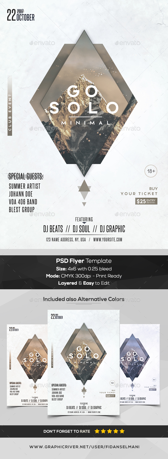 Go Solo - Minimal PSD Flyer Template - Flyers Print Templates