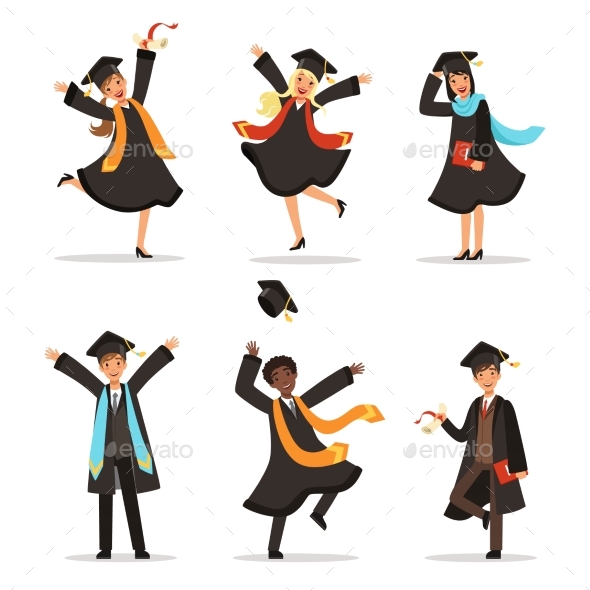 Graduation of Students at Different Nations - People Characters