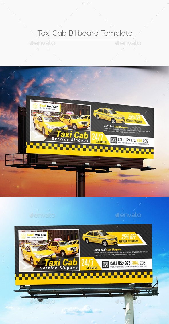 Taxi Cab Billboard Template - Signage Print Templates