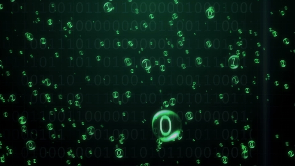 The Binary Code Inside the Bubbles Rises, Motion Graphics | VideoHive
