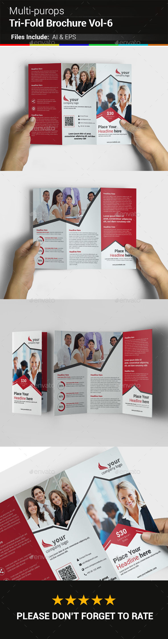 Multipurpose Business Tri-Fold Brochure Vol-6 - Corporate Brochures