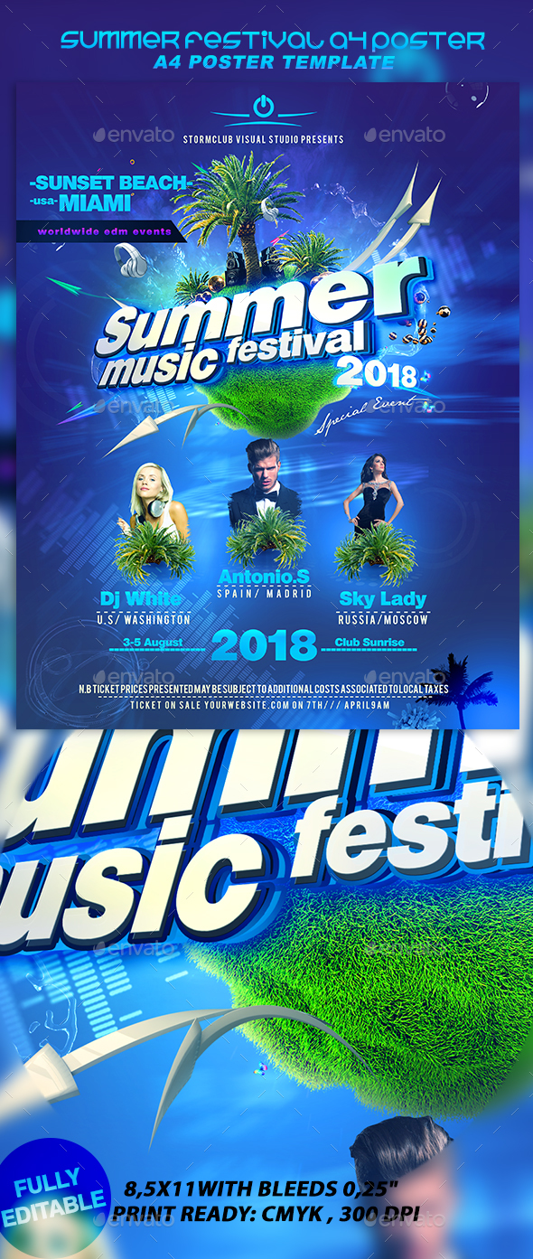 Summer Festival A4 Poster - Events Flyers