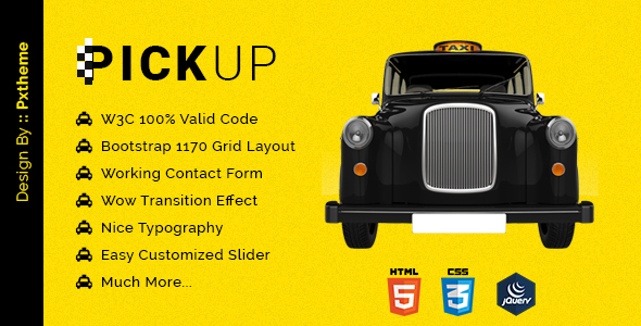 Pickup Cab PSD HTML Template - Travel Retail