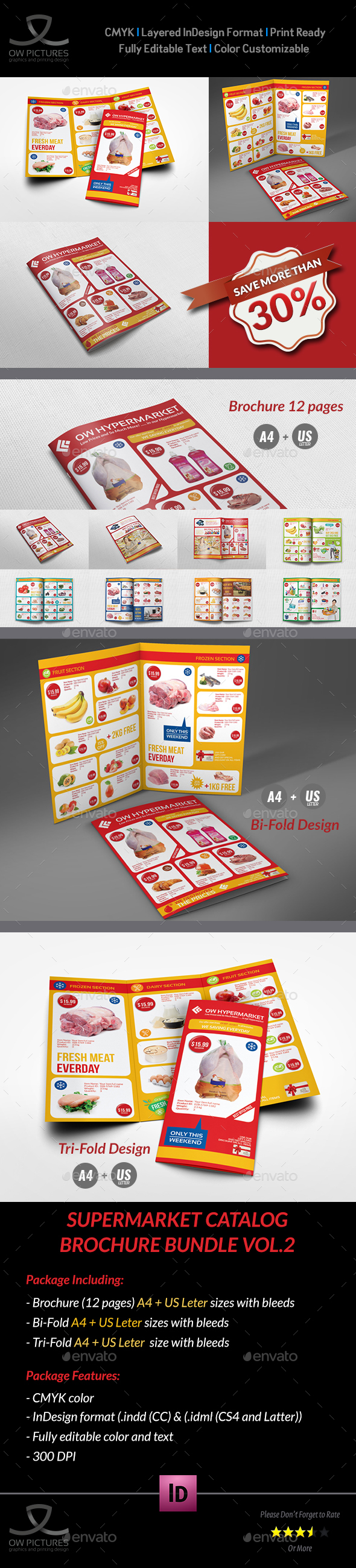 Supermarket Catalog Brochure Bundle Template Vol.2 - Catalogs Brochures