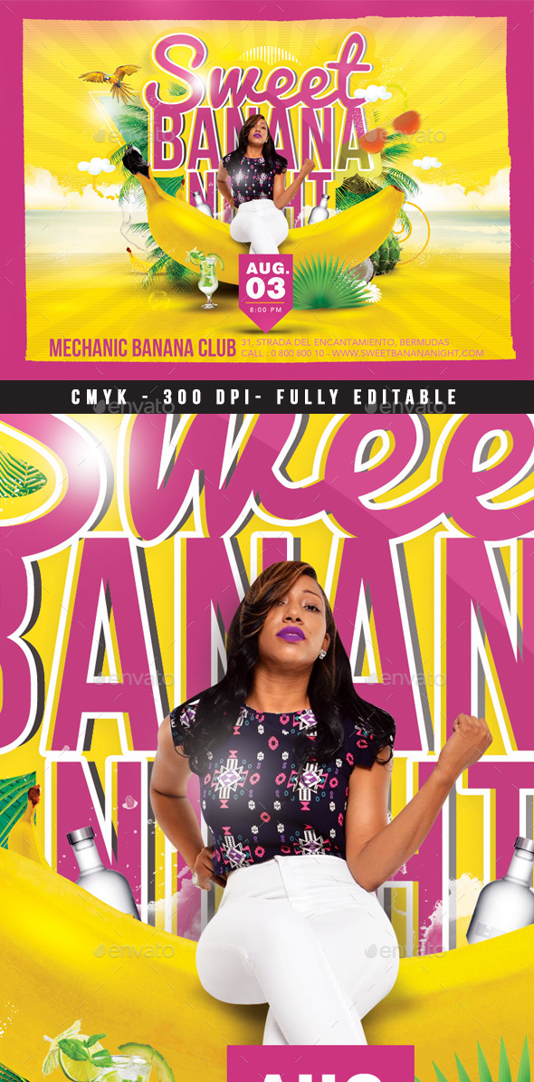GraphicRiver Banana Night Party 20259091 GraphicRiver Banana Night Party 20259091