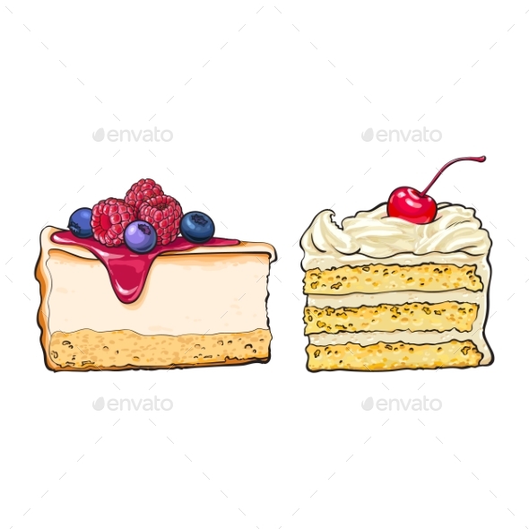 Hand Drawn Desserts - Food Objects