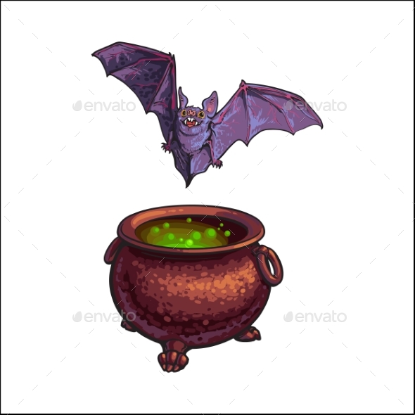 Flying Vampire Bat - Animals Characters
