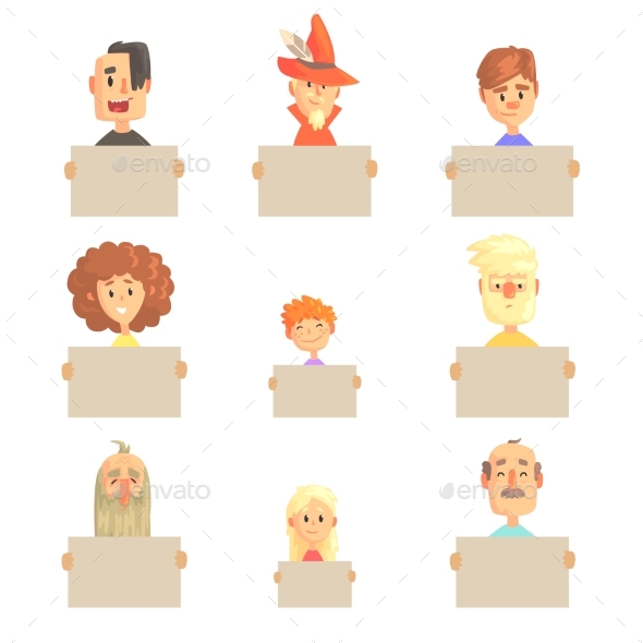 Smiling Cartoon Characters - People Characters