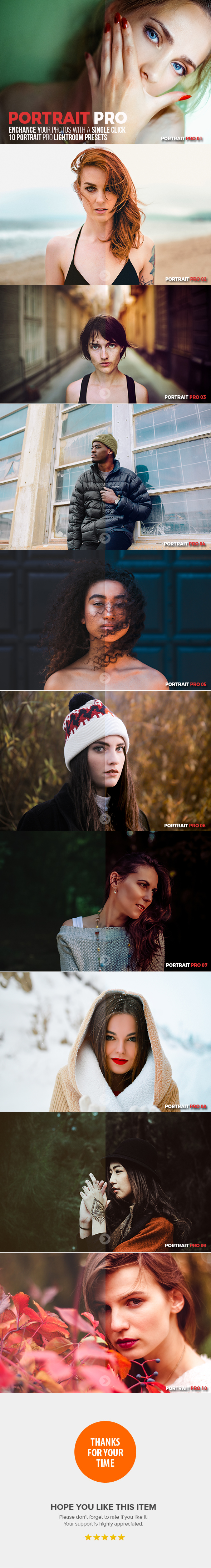 10 Portrait Pro Lightroom Presets - Portrait Lightroom Presets