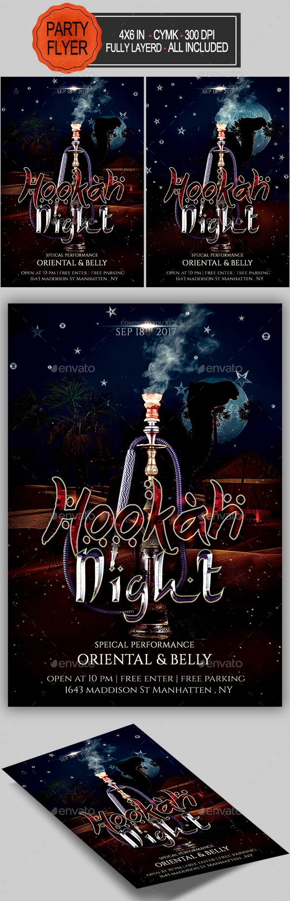 Hookah Flyer - Clubs & Parties Events