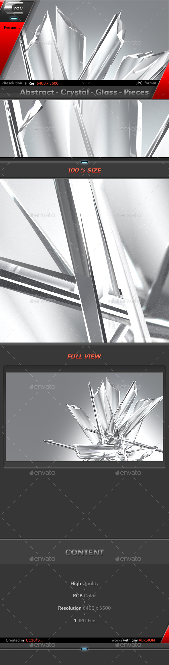 Abstract Crystal Glass Pieces - 3D Backgrounds
