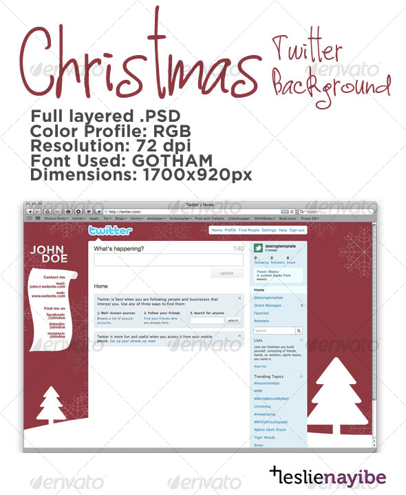 Christmas Twitter Background - Miscellaneous Web Elements