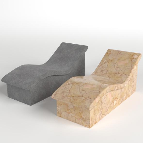 Stone and marble wave benches - 3DOcean Item for Sale