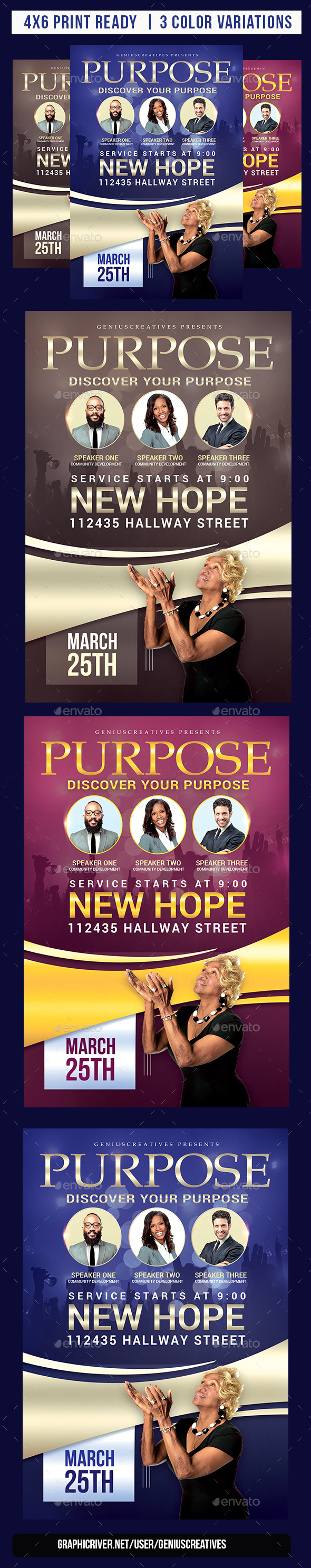 Purpose Church Flyer Template - Church Flyers
