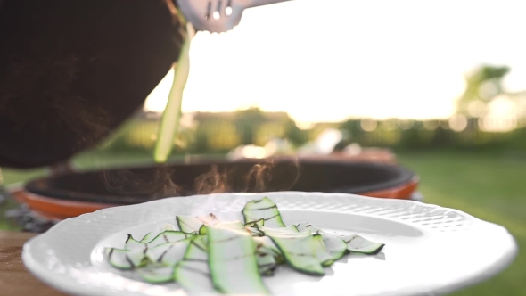 VideoHive Hot Grilled Zucchini on the Plate Near the Fire Outside Grill and Barbecue Vegetarian Food Chef 20314856 VideoHive Hot Grilled Zucchini on the Plate Near the Fire Outside Grill and Barbecue Vegetarian Food Chef 20314856