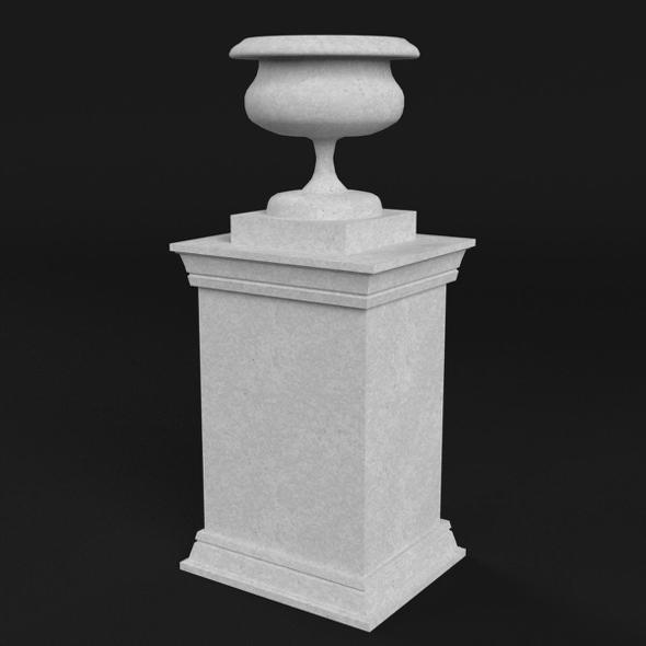 Garden stone Urn Vase on pedestal - 3DOcean Item for Sale