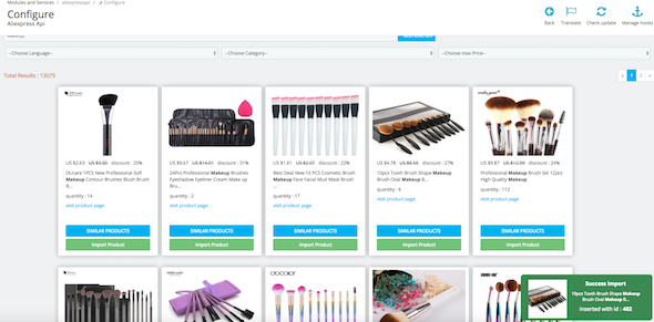 AliExpressApi Search & Import products