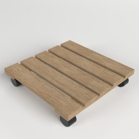 Wooden Flower Moving Dolly Tray - 3DOcean Item for Sale