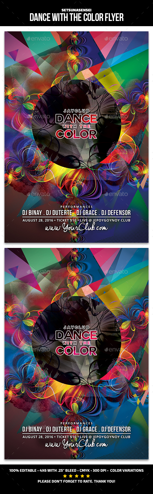 Dance with the Color Flyer - Clubs & Parties Events