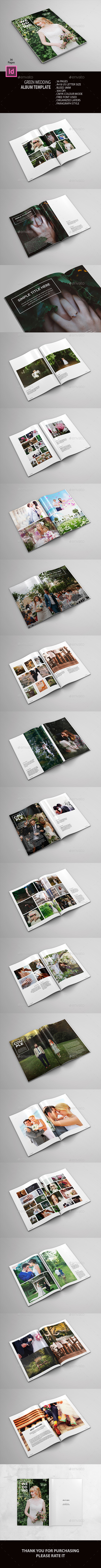 Green Wedding Album - Photo Albums Print Templates