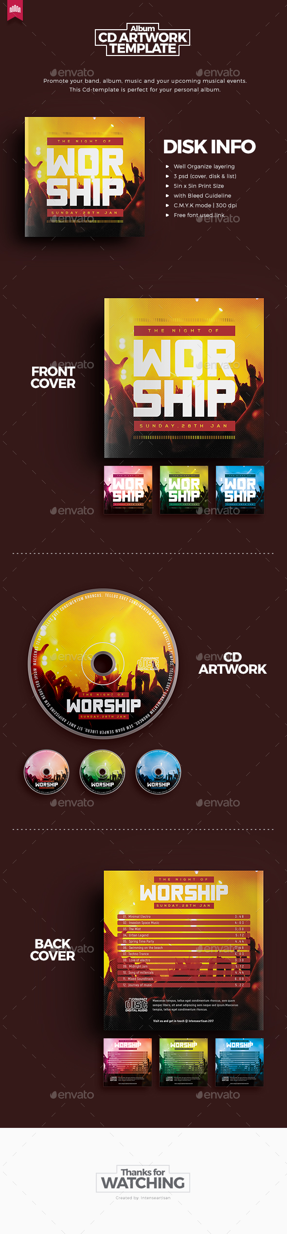 Worship - Cd Artwork - CD & DVD Artwork Print Templates