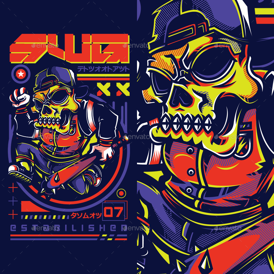 SWG Urban Skull T-Shirt Design by BadSyxn | GraphicRiver