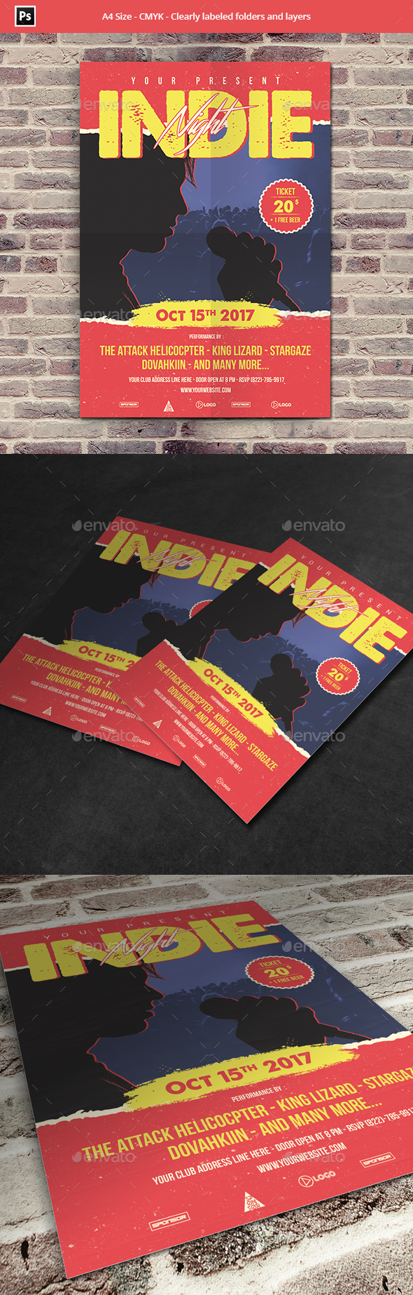Indie Night Flyer / Poster Template - Concerts Events