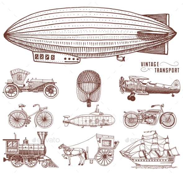 Vintage Transportation - Miscellaneous Vectors