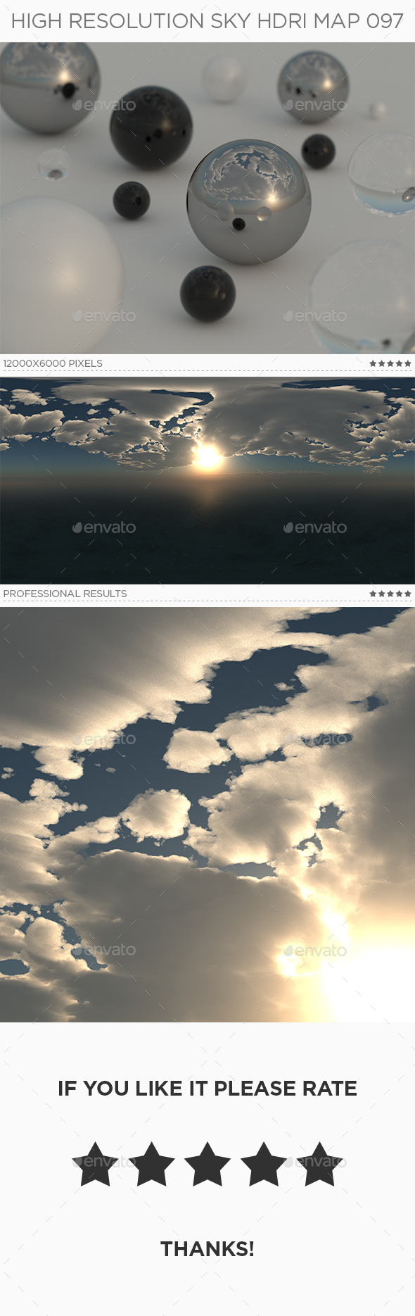 High Resolution Sky HDRi Map 097 - 3DOcean Item for Sale