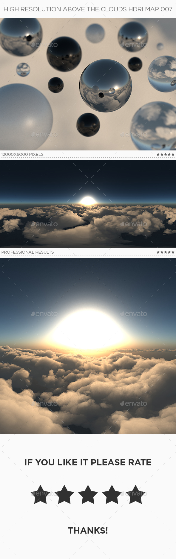 High Resolution Above The Clouds HDRi Map 007 - 3DOcean Item for Sale